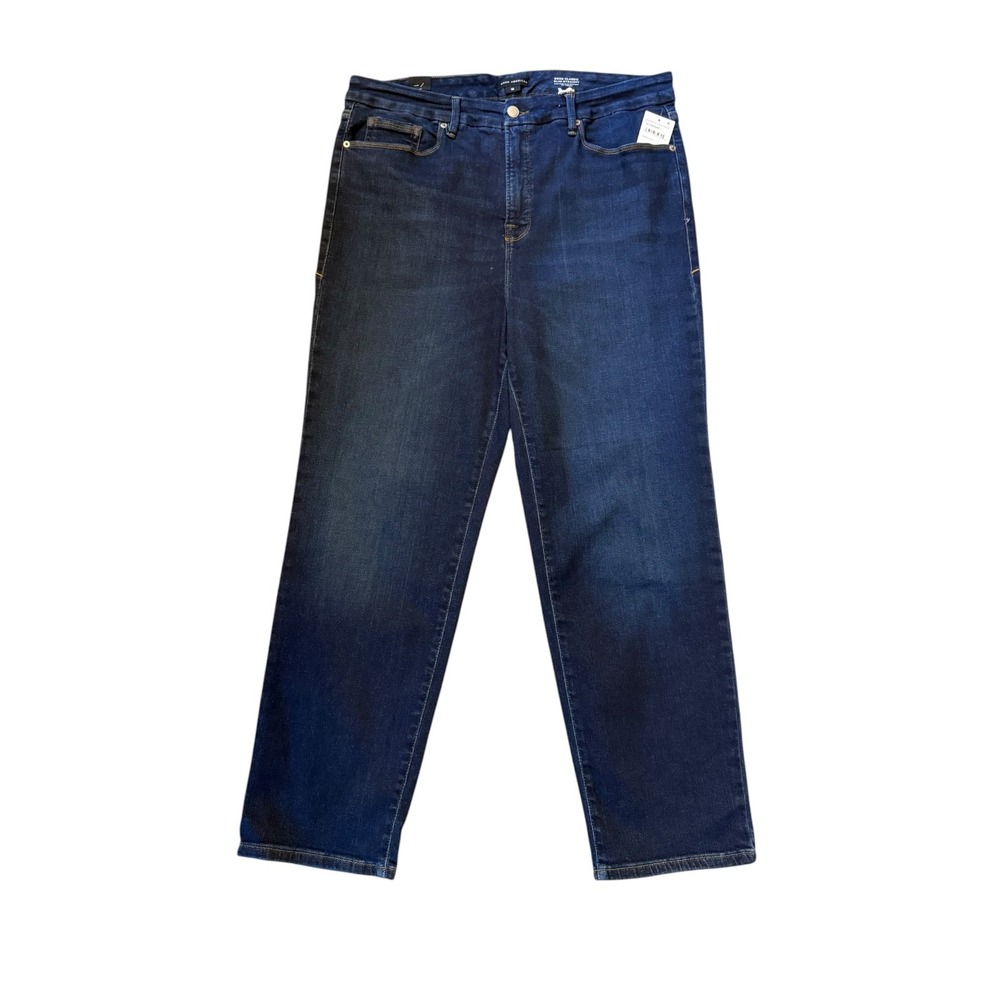 Good American Good Classic Slim Straight Jeans Indigo 18 GCLSBP960T NEW